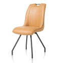 [Fabrycznie nowe] Krzesło jadalniane MICHIEL – Skóra Pala, Nogi Metalowe (Personalizacja)