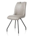 [Fabrycznie nowe] Krzesło jadalniane MICHIEL – Skóra Pala, Nogi Metalowe (Personalizacja)