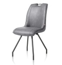 [Fabrycznie nowe] Krzesło jadalniane MICHIEL – Skóra Pala, Nogi Metalowe (Personalizacja)