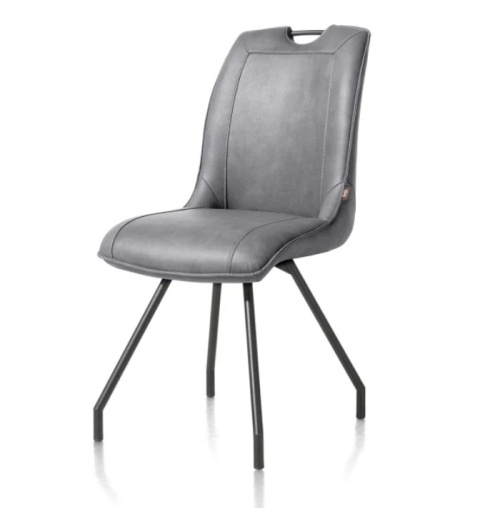 [Fabrycznie nowe] Krzesło jadalniane MICHIEL – Skóra Pala, Nogi Metalowe (Personalizacja)