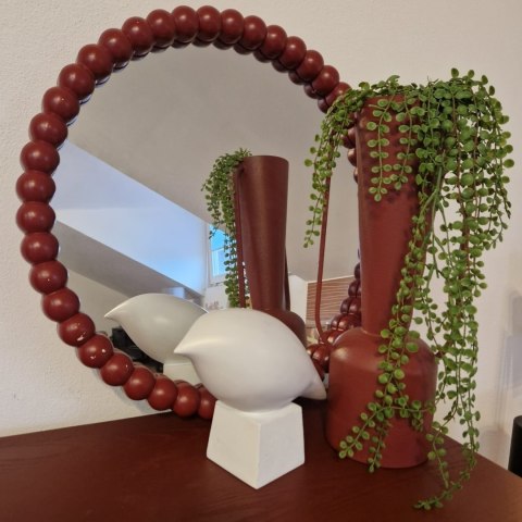 [R, defekt] Lustro ścienne BERRY DOTS - Burgundowe Drewno, 59 cm