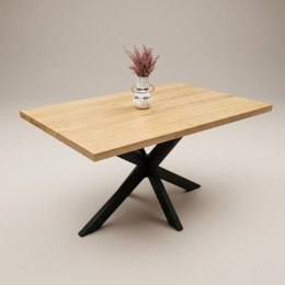 [R, od ręki] Stół dębowy NORDIC 140x90 cm - lity dąb 4 cm, centralna noga, lakier mat
