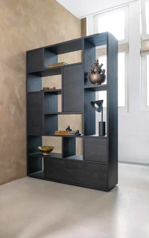 [R] Regał/ parawan LUGANA - Onyx, Fornir Dębowy, 216 cm | Xooon