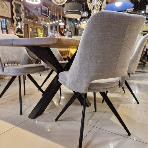 [R, od ręki] Stół MONOLIT - Lite drewno dębowe z żywicą i żywą krawędzią 150 x 90 cm