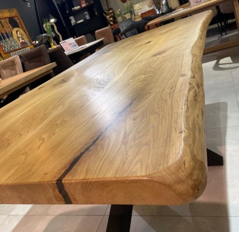 Stół dębowy MASIV kolor Klasyk 210 x 100 cm - Lity dąb 5 cm, żywica transparentna