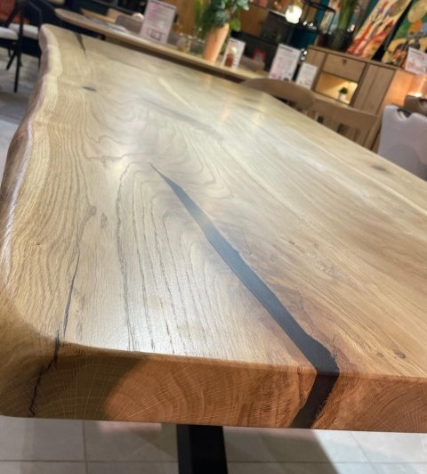 Stół dębowy MASIV kolor Klasyk 210 x 100 cm - Lity dąb 5 cm, żywica transparentna