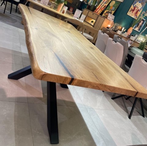 Stół dębowy MASIV kolor Klasyk 210 x 100 cm - Lity dąb 5 cm, żywica transparentna