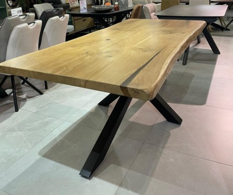 Stół dębowy MASIV kolor Klasyk 210 x 100 cm - Lity dąb 5 cm, żywica transparentna