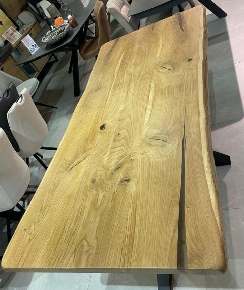 Stół dębowy MASIV kolor Klasyk 210 x 100 cm - Lity dąb 5 cm, żywica transparentna