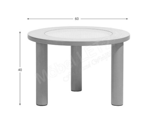 Stolik kawowy BARRY Ø60 cm - pomarańczowy MDF, rattan, szkło, COCO maison