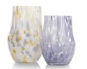 Wazon dekoracyjny LINDE 20 cm - szkło artystyczne, wzór lawendowy, COCO maison
