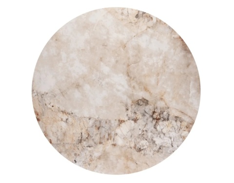 [od ręki] Okrągły Stolik Kawowy Avelli 90 cm – Ceramiczny Blat, Metalowa Podstawa Steelbrown