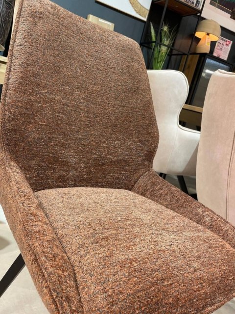 [od ręki] Krzesło jadalniane SCOTT - Tkanina szenilowa Enzo (Lava), Design Habufa (PRABAT20%)