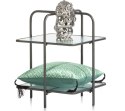 Designerski Dwupoziomowy Stolik Pomocniczy LOUIS 50 cm - COCO maison | Czarny Metal, Szklane Blaty, Styl Loft