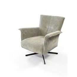 [K] Designerski Fotel Wypoczynkowy CAROLA - Henders & Hazel | Niskie oparcie, Tkanina Szenilowa Cadiz, Obrotowa podstawa