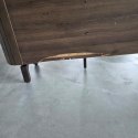[K, defekt] Komoda / Sideboard RAVELLO 220 cm - Fornir Dębowy w Kolorze Bazaltowym, Matowy Lakier Platynowy, Soft-Closing