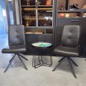 [K, od ręki] Ekskluzywne Krzesło Jadalniane MILVA - Naturalna Skóra Catania, Nowoczesny Design, Wysokie Ergonomiczne Oparcie