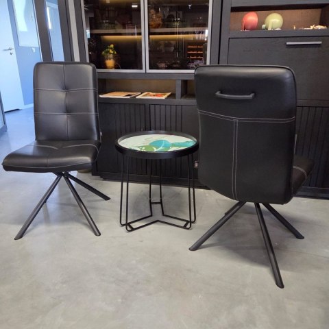 [K, od ręki] Ekskluzywne Krzesło Jadalniane MILVA - Naturalna Skóra Catania, Nowoczesny Design, Wysokie Ergonomiczne Oparcie