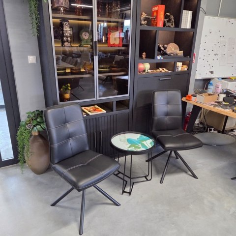 [K, od ręki] Ekskluzywne Krzesło Jadalniane MILVA - Naturalna Skóra Catania, Nowoczesny Design, Wysokie Ergonomiczne Oparcie