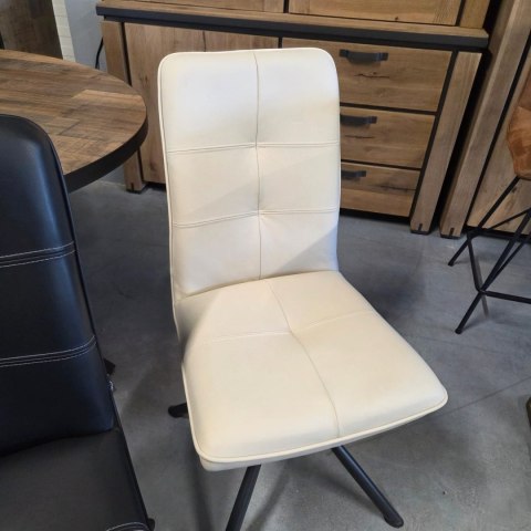 [K, od ręki] Ekskluzywne Krzesło Jadalniane MILVA - Naturalna Skóra Catania, Nowoczesny Design, Wysokie Ergonomiczne Oparcie