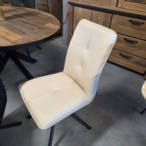 [K, od ręki] Ekskluzywne Krzesło Jadalniane MILVA - Naturalna Skóra Catania, Nowoczesny Design, Wysokie Ergonomiczne Oparcie