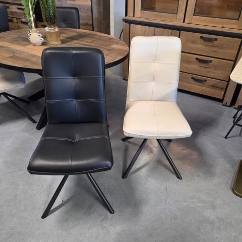 [K, od ręki] Ekskluzywne Krzesło Jadalniane MILVA - Naturalna Skóra Catania, Nowoczesny Design, Wysokie Ergonomiczne Oparcie