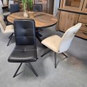 [K, od ręki] Ekskluzywne Krzesło Jadalniane MILVA - Naturalna Skóra Catania, Nowoczesny Design, Wysokie Ergonomiczne Oparcie