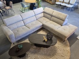 [K, od ręki] Sofa Narożna TALISMAN| Regulowane Zagłówki, Sprężyny Kieszeniowe + Pianka Memory, Tkanina Szenilowa Enzo Champagne