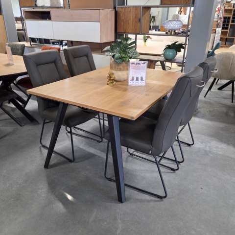 Krzesło H&H Malene Szara skóra naturalna catania komplet 4 szt