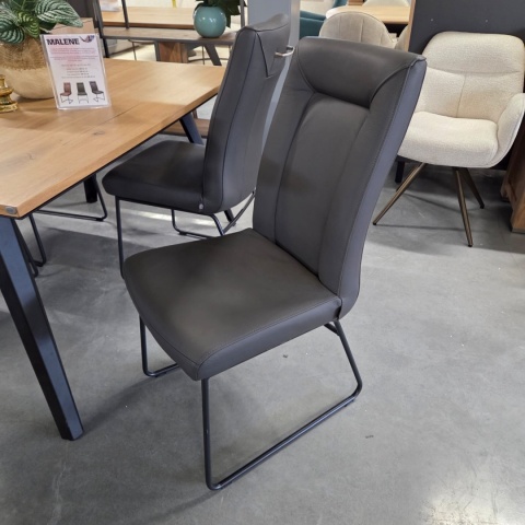 Krzesło H&H Malene Szara skóra naturalna catania komplet 4 szt