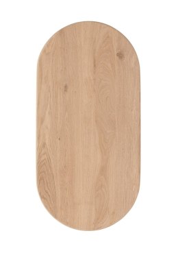 [fabrycznie nowe] Stolik Kawowy RAVELLO 120 cm - Henders & Hazel | Blat z Litego Dębu, Lakier Platynowy, Kolor Dune (Piaskowy)