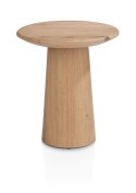 [fabrycznie nowe] Stolik Pomocniczy RAVELLO 45 cm - Henders & Hazel | Okrągły Blat z Litego Dębu, Kolor Dune (Piaskowy)