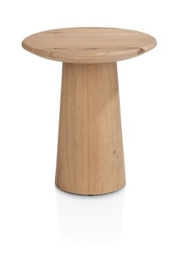 [fabrycznie nowe] Stolik Pomocniczy RAVELLO 45 cm - Henders & Hazel | Okrągły Blat z Litego Dębu, Kolor Dune (Piaskowy)