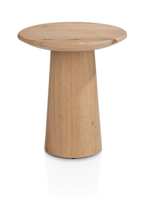 [fabrycznie nowe] Stolik Pomocniczy RAVELLO 45 cm - Henders & Hazel | Okrągły Blat z Litego Dębu, Kolor Dune (Piaskowy)