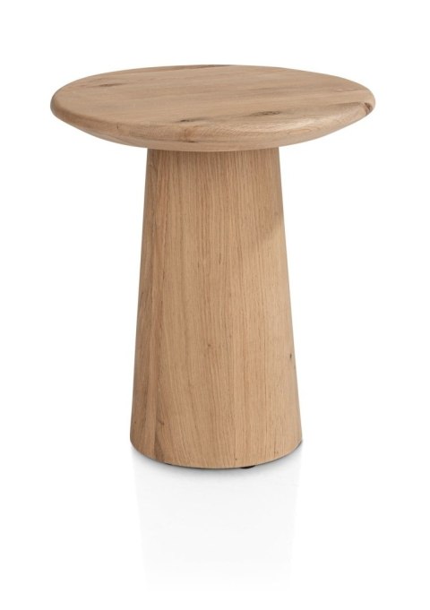 [fabrycznie nowe] Stolik Pomocniczy RAVELLO 45 cm - Henders & Hazel | Okrągły Blat z Litego Dębu, Kolor Dune (Piaskowy)