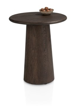 [fabrycznie nowe]Stolik Pomocniczy RAVELLO 45 cm - Henders & Hazel | Okrągły Blat z Litego Dębu, Kolor Bazaltowy