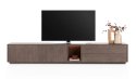 [na zamówienie] Szafka RTV Lowboard TRENTON 270 cm - XOOON | Fornir Dębowy Clay, Podświetlenie LED, System Push-to-Open