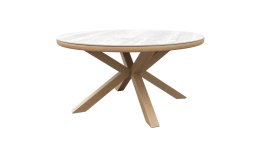 [na zamówienie] Okrągły Ekskluzywny Stół Ogrodowy BRUCE 148 cm – COCOmaison | Ceramika, Aluminium z efektem naturalnego drewna