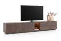 [od ręki] Szafka RTV Lowboard TRENTON 270 cm - XOOON | Fornir Dębowy Clay, Podświetlenie LED, System Push-to-Open