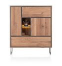 [K, defekt] Wysoka komoda Trapani 120 cm - Wędzony Fornir Mango, LED | Industrial