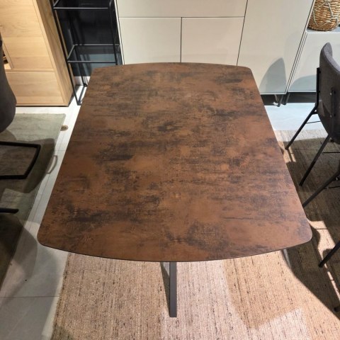 [K, od ręki] Rozkładany Stół Jadalniany PAVALON 140-190 cm - Blat HPL Primo Laminato Roest (Rdza) - Centralna Noga Designerska