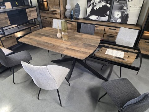 [K, od ręki] Rozkładany Stół Jadalniany PAVALON 170-230 cm - Blat HPL Primo Laminato Driftwood - Centralna Noga Designerska