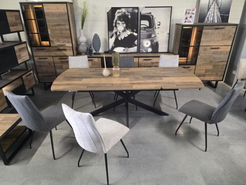 [K, od ręki] Rozkładany Stół Jadalniany PAVALON 170-230 cm - Blat HPL Primo Laminato Driftwood - Centralna Noga Designerska