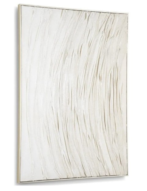 Trójwymiarowy Obraz Strukturalny BO 70x100 cm - Białe Płótno z Efektem 3D w Nowoczesnej Ramie, Projekt marki COCO maison