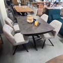 [na zamówienie] Rozkładany Stół Jadalniany PAVALON 140-190 cm - Blat HPL Primo Laminato Antracyt - Centralna Noga Designerska