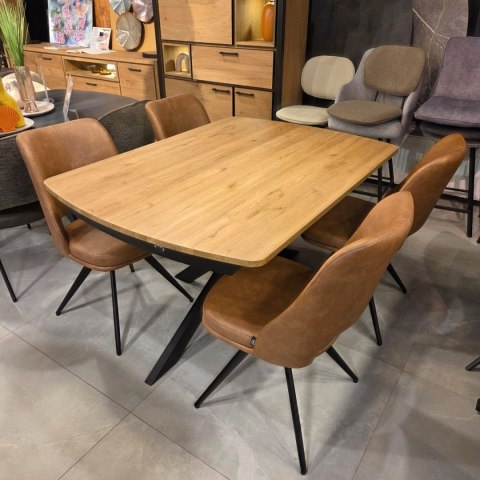 [na zamówienie] Rozkładany Stół Jadalniany PAVALON 140-190 cm - Blat HPL Primo Laminato Natural - Centralna Noga Designerska