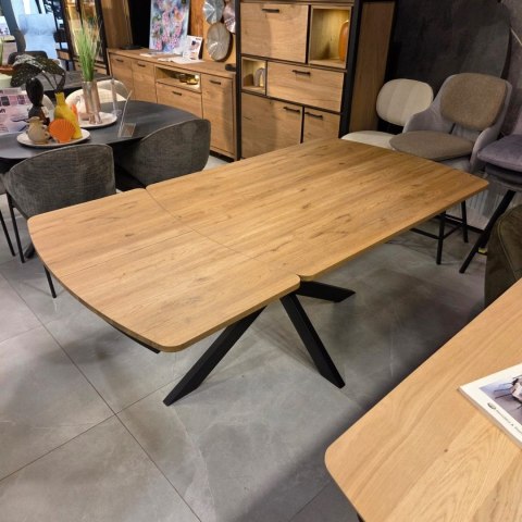 [na zamówienie] Rozkładany Stół Jadalniany PAVALON 140-190 cm - Blat HPL Primo Laminato Natural - Centralna Noga Designerska
