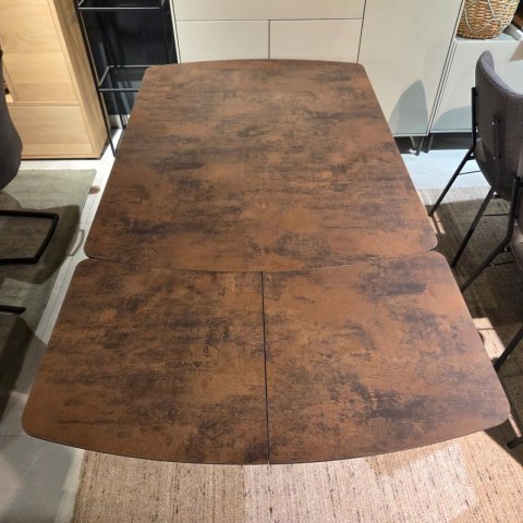 [na zamówienie] Rozkładany Stół Jadalniany PAVALON 140-190 cm - Blat HPL Primo Laminato Roest (Rdza) - Centralna Noga