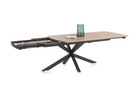 [na zamówienie] Rozkładany Stół Jadalniany PAVALON 170-230 cm - Blat HPL Primo Laminato Barnwood - Centralna Noga Designerska