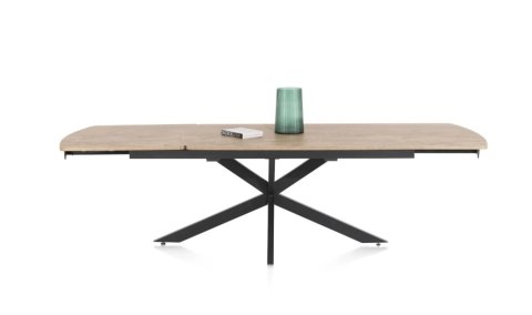 [na zamówienie] Rozkładany Stół Jadalniany PAVALON 170-230 cm - Blat HPL Primo Laminato Barnwood - Centralna Noga Designerska